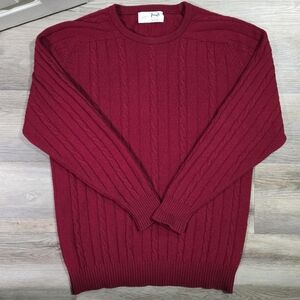 VTG Pringle of Scotland 100% Cashmere Burgundy Cable Knit